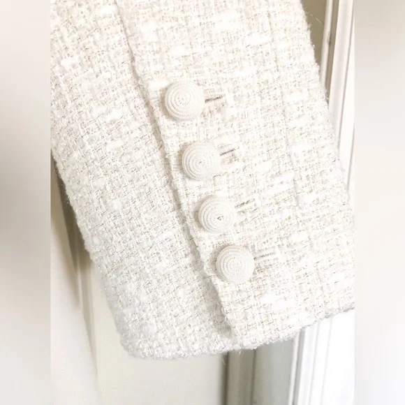 Self - Portrait Tailored Cream Color Boucle Mini Dress - Picture 11 of 16